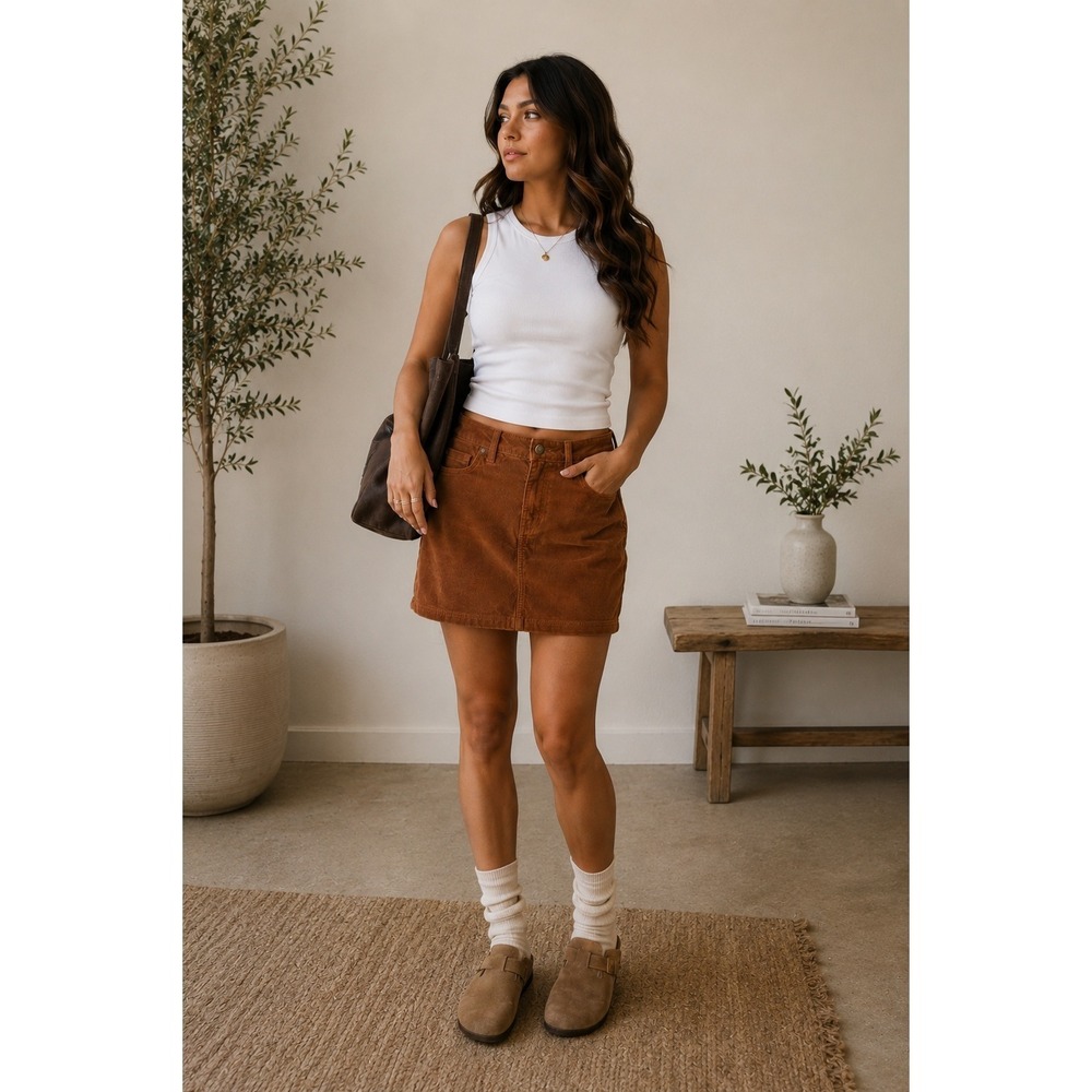 Patagonia Women's Corduroy‎ Mini Skirt Brown Size 8 Outdoor Casual Hiking